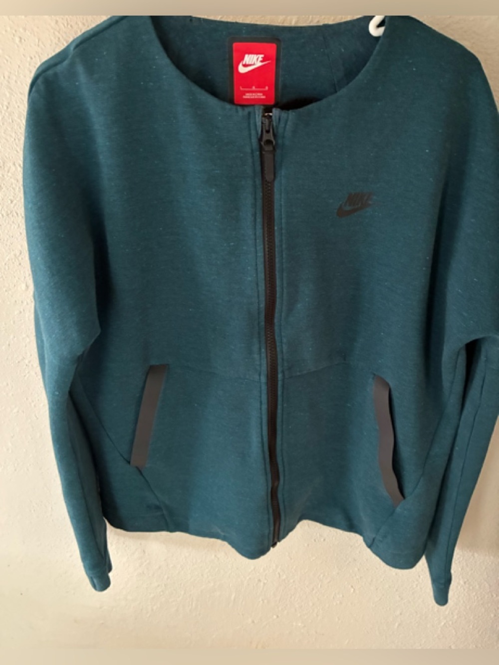 Nike Collarless Zip Front Knit Jacket